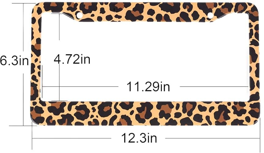 Leopard Print License Plate Frames Cheetah Print car Accessories Leopard License Plate Covers Cheetah License Plate Holders tag Frame for Women 12.3 X 6.3 Inch thumbnail 4