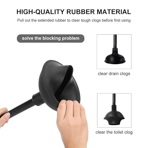 SetSail Toilet Brush and Plunger Set, 2 Packs Toilet Plungers for Bathroom Heavy Duty Toilet Bowl Brush and Holder Hidden Toilet Plunger and Brush Set for Deeply Cleaning 2 Packs - Black thumbnail 3