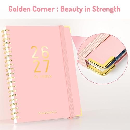 Forvencer Planner 2026-2027, 18 Month Weekly and Monthly Calendar Planner, Jan 2026 -June 2027, 8.5" x 11", Daily Agenda Book with Tabs, College School Supplies for Student Teacher Home, A4, Pink thumbnail 3