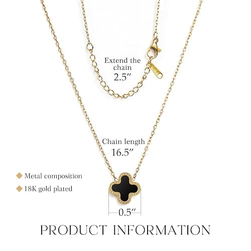 NAWU 18K Gold Clover Pendant Necklace for Women Lucky Four Leaf Clover Necklace Set Fashion Jewelry Gifts for Women thumbnail 2