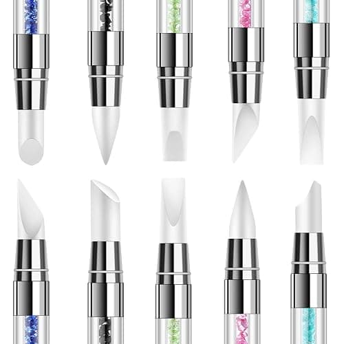 5 Pcs Nail Art Sculpture Pen Dual Tipped Silicone Nail Tool Rhinestone Nail Polish Carving Pen Rubber Tip Nail Brushes thumbnail 3