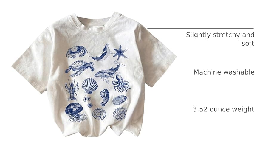 QJQ Girl's Cute Graphic T Shirts Short Sleeve Crewneck Tees Summer Trendy Preppy Tops Clothes thumbnail 4