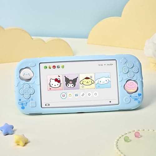 Kuitmor Switch Lite Protective Case,Soft Silicone Protective Shell,Anti-Scratch Protective Cover Case for Switch Lite with 2 Thumb Grip Caps（Blue Cinnamoroll） thumbnail 7