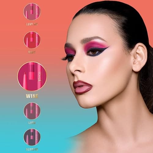 Juvia's Place Coffee Shop Luxe Lip Liner - Wine - Colorstay Matte Finish Lip Pencil, Makeup for Natural Long Lasting Beauty and Sensational Wear, Lip Stain Kiss Proof Cometics thumbnail 5