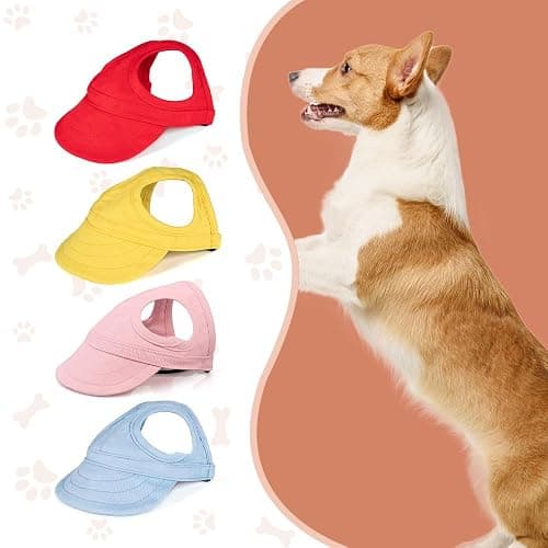 Auiepet Outdoor Sun Protection Hood for Dogs - Canvas Hat With Ear Holes and Adjustable Neck Strap (Black, Medium) thumbnail 5