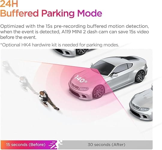 VIOFO Dash Cam A119 Mini 2, STARVIS 2 Sensor, 2K 60fps/HDR 30fps Voice Control Car Dash Camera with 5GHz Wi-Fi GPS, Night Vision 2.0, 24H Parking Mode, Supercapacitor, Support 512GB Max thumbnail 8