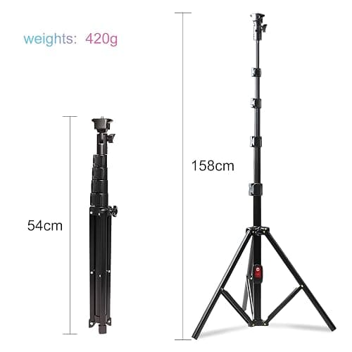 Portable Camera Mount Tripod Stand 62", Adjustable Phone Selfie Stick Stand for Cell Phone & Camera, Remote Control,Turdy & Stable Height,Selfie Stick Tripod for Video Recording thumbnail 4