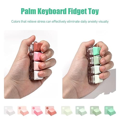 Keyboard Fidget Toy - 2Pcs Fidget Keyboard Keychain Keyboard Clicker Fidget Toy Stress Relief Keyboard Fidget Clicker thumbnail 7