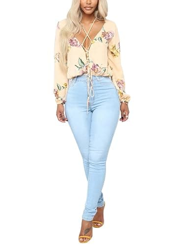 KUNMI Womens Classic High Waisted Skinny Stretch Butt Lifting Jeans Slim Fit Denim Pants thumbnail 5
