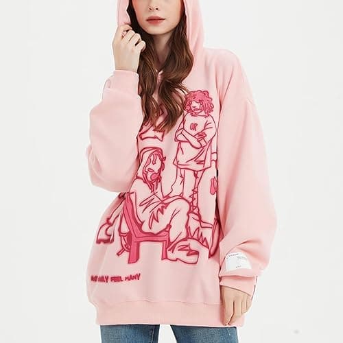 FantasyGears Mens Hoodies Y2k Oversized Graphic Hoodie Harajuku Vintage Jacket Hooded Pullover Sweatshirt For Women thumbnail 3