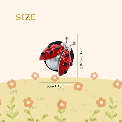 ORIESSE Ladybug Car Accessories,2pcs Lady Bug Air Vent Clips Car Air Fresheners,Refillable Animal Decoration Diffusers,Girly Rhinestone Dashboard Charms for Women Teens thumbnail 3