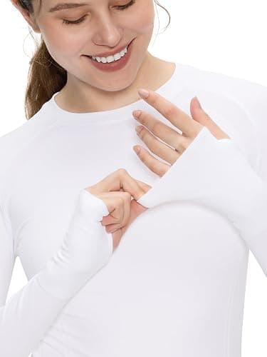 Long Sleeve Workout Tops for Women, Compression Shirt, Sports Running Shirt Breathable Athletic Top Slim Fit thumbnail 4