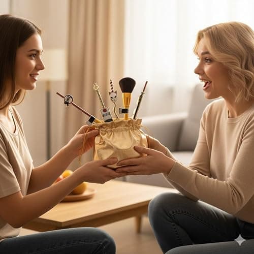 Anime Peripheral Demon Makeup Brushes - 5pcs Kimetsu Noyaiba Make Up Brushes Nezuko Tanjirou Metal Handle Makeup Tools Gift for Fans (Gold) thumbnail 6