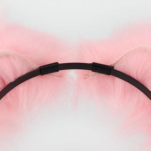 SMILETERNITY Animal Wolf Fox Ears Headband Cute Furry Faux Fur Handmade Hair Hoop for Cosplay Party Halloween thumbnail 5