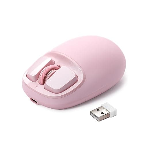 YUNZll C1 Silicone Wireless Mouse, Tri-Mode 2.4G/USB-C/Bluetooth Mouse, 4800 DPl Optical Tracking, 6 Adjustment Levels,Customize Mice for Laptop, Computer, iPad, MacBook (Pink) - Image 1