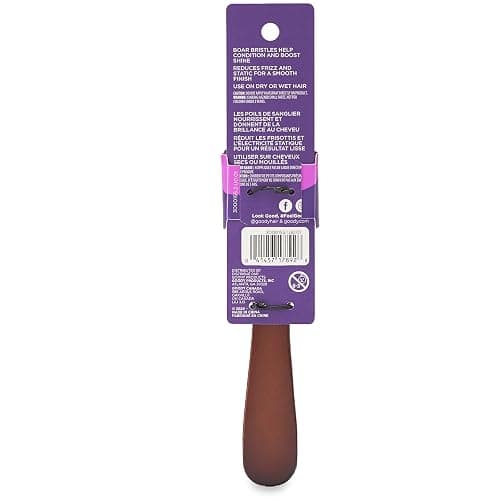 Goody Smooth and Sleek Wood Styling Brush with Natural Boar Bristles, Flyaway Free Finish, For All Hair Types, Brown, 1CT thumbnail 2