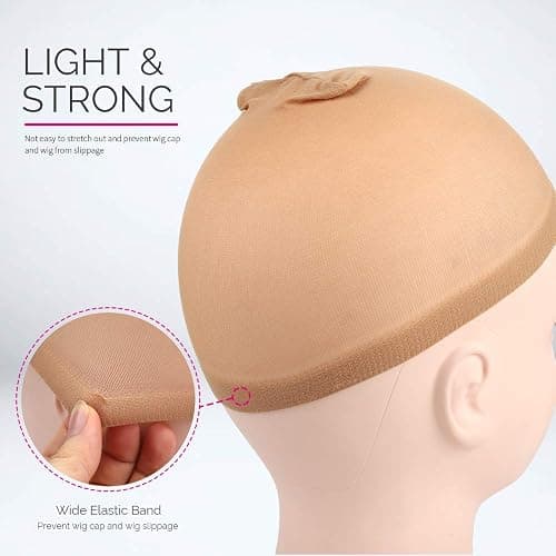 Fandamei 4 pieces Light Brown Stocking Wig Caps Stretchy Nylon Wig Caps for Women thumbnail 6