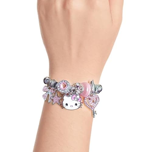 Cute Bracelets, Adjustable Stainless Steel Composite Bracelet Bangles, Classic Cartoon Design Jewelry, Gift for Her (Pink) thumbnail 3