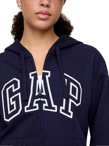 GAP womens Logo Hoodie Hooded Full Zip Sweatshirt thumbnail 3