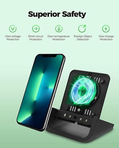Wireless Charger YUWISS Wireless Charging Stand Cordless Charger 10/7.5/5W Compatible with iPhone 14 13 12/12 /11Pro Max/XR/XS Max/XS/X/8/8Plus Galaxy S22/S21/S9/S9+/S8/S8+ Note thumbnail 6