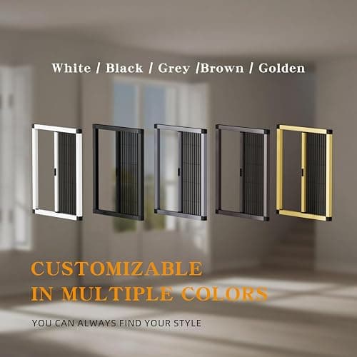 ROOMNEST Customize Size No-Drilling Retractable Window Screen, Folding Window with Aluminum Frame and Durable Mesh, Keeps Bugs Out, for Window & Patio（Black） thumbnail 7