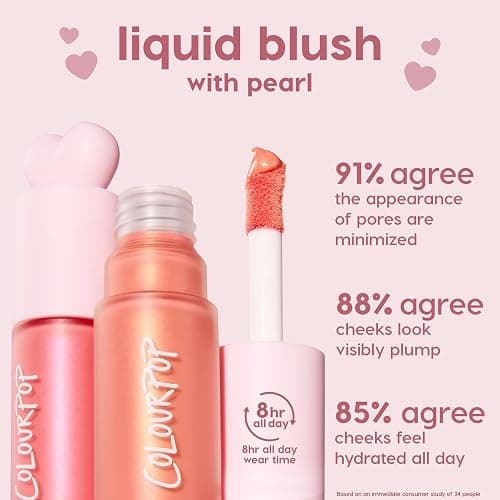 ColourPop Weightless Liquid Blush - Hydrating, Liquid Blush for Cheeks - Glowy, Pearl Finish with Hyaluronic Acid for a Healthy Glow - Designed with a Doe Foot Applicator - I Love It (0.3 Fl Oz) thumbnail 7