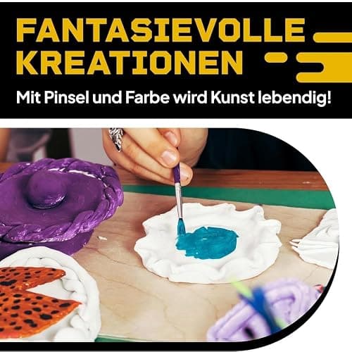 DIBYS Töpfer-Set für Zuhause | Starter mit Modellier-Werkzeug, lufttrocknendem weißen Ton, Farben & Pinsel | DIY-Töpfern für Erwachsene | Kreatives Hobby | Geschenkideen thumbnail 5