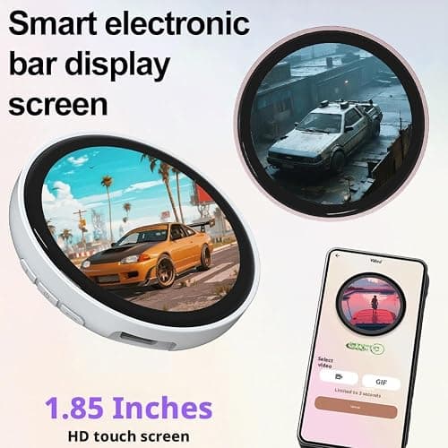 Smart Digital Badge with Touch Screen - 1.85" HD Electronic Badge for Fandom & Anime, Customizable GIF/Photo/Video Display, 18H Battery & LED Lights, Metal ACG Accessory for Bag & Cosplay thumbnail 2