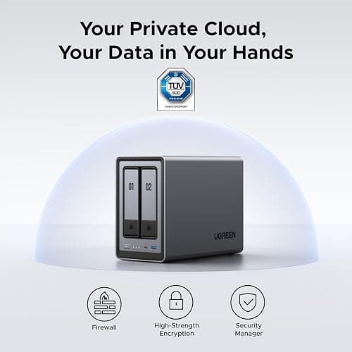 UGREEN NASync DXP2800 2-Bay Desktop NAS, Intel N100 Quad-core CPU, 8GB DDR5 RAM, 2.5GbE, 2X M.2 NVMe Slots, 4K HDMI, Network Attached Storage (Diskless) thumbnail 6