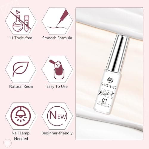 SAVILAND White Gel Nail Polish Lliner, 8g French Tip Gel Polish for Nailart | Gel Liner Basic Color, Soak Off U V LED French Manicure, Swirl Nails for Starter, French Nail Art Design Nail Salon Home DIY thumbnail 3