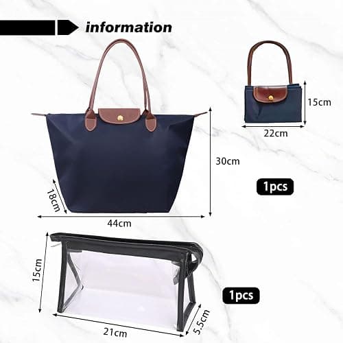 YSJCHEBS 1 Umhängetasche, 1 Kosmetiktasche, Damenmodetasche, Schulhandtasche, Faltbare Handtasche, Aufbewahrungstasche, Aufbewahrungstasche Mit Großer Kapazität thumbnail 5