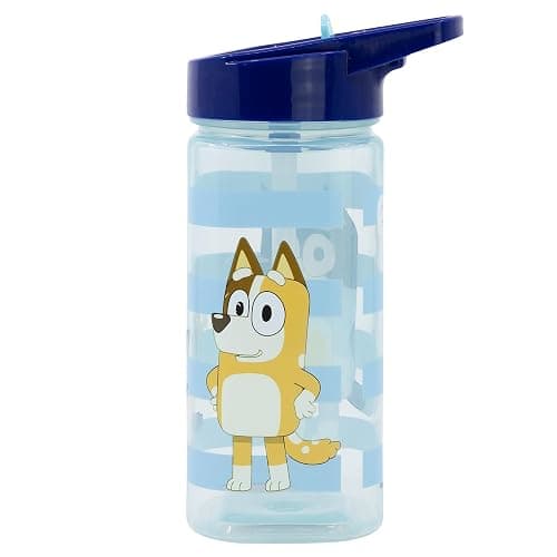 STOR Gourde Réutilisable Bluey avec Paille Intégrée 530ml - Sans BPA - Bouteille Eau Plastique Carrée Enfant - Image 1