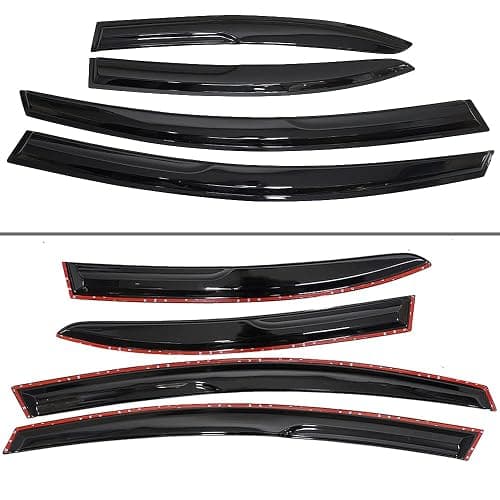 ZXMOTO Rain Guards Side Window Visor Vent Outside Mount, 4PCS Fits 2006-2011 Honda Civic 4-Door Sedan thumbnail 4