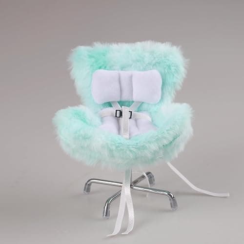 Doll Car Seat Compatible with Labubu, Chair for 10-17cm Dolls - Adjustable Safety Strap, Air Vent Clip & Desktop Stand, Soft Cushion, Cute Car Ornament Gift for Collectors & Fans (Mint Green Ombre) thumbnail 4