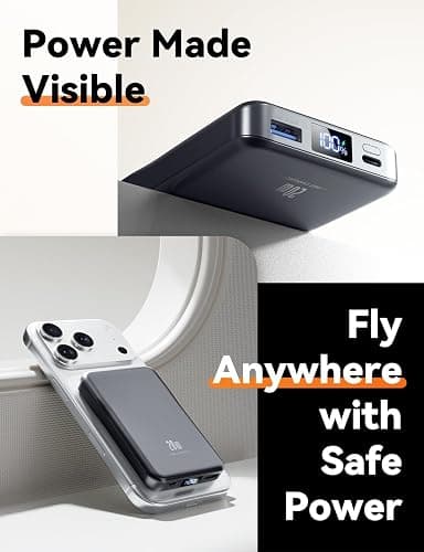 Magnetic Portable Charger, 10000mAh Power Bank, 20W Fast Charging for Magsafe Battery Pack, Travel Essential Wireless Charger Compatible with iPhone 17/16/15/14/13/12 Pro/Max/Air/Plus Series, Samsung thumbnail 6