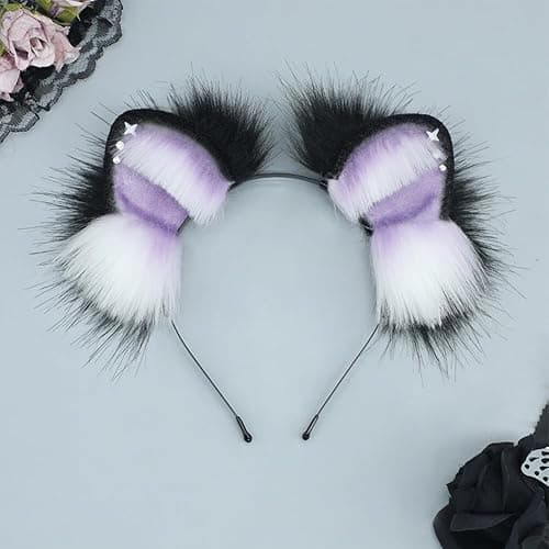 Eforcase Faux Wolf Ears Headwear Faux Fur Headbands Headdress Halloween Animal Cosplay Costume Accessories for Women thumbnail 9