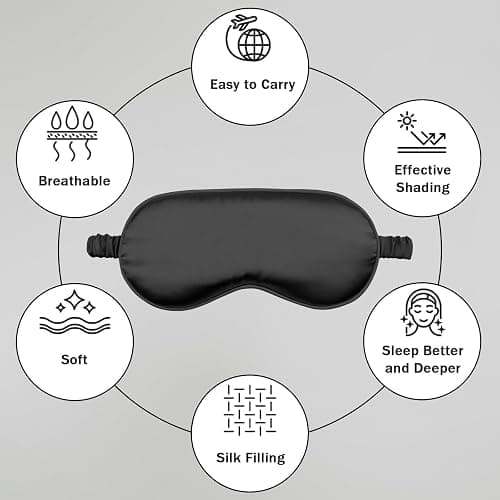 Amrules Sleep Mask Set of 2, Adjustable Silk Eye Mask for Sleeping, Soft Sleeping Eye Shade Cover for Women, Good for Blocking Light, Reducing Puffiness, Enhancing Sleep Quality (Blush Pink & Black) thumbnail 4