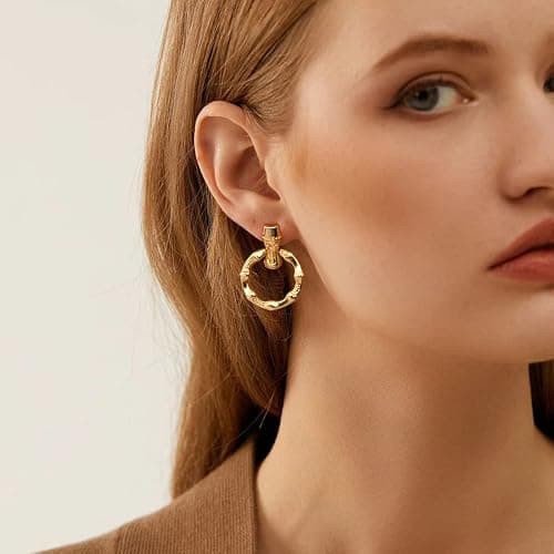 Gold Silver Hoop Dangle Earrings For Women Statement Retro Earrings Multiple Styles Jewelry for Birthday Party Jewelry thumbnail 3