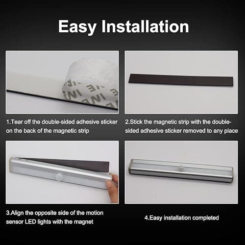 CCBASEBALL Motion Activated RV Step Lights, 10 LED Battery Operated Motorhome Motion Sensor led Light Strip, Magnetic Night Light Bar for Motorhome Travel,Travel Trailers, Camper (2 Pack) thumbnail 5
