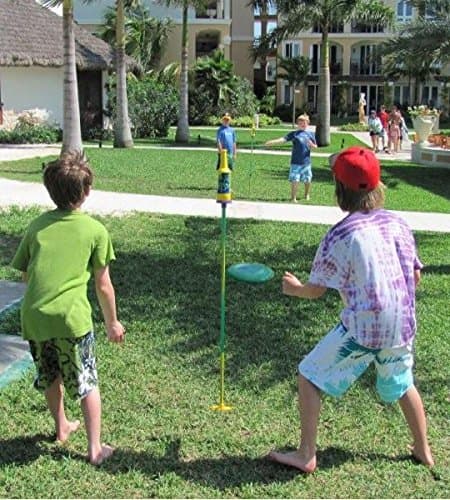 Bottle Bash Outdoor Flying Disc Game Set – Frisbee Toss Backyard and Beach Game for Family, Adult & Kids - Beersbee & Polish Horseshoes thumbnail 5