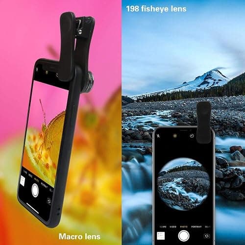 Godefa Phone Camera Lens Kit, 14 in 1 Lenses with Selfie Light for iPhone 14 13 12 11 Xs X Pro Samsung and Other Andriod Smartphone, Universal Clip on Wide Angle+Macro+ Fisheye Camera Lenses thumbnail 5