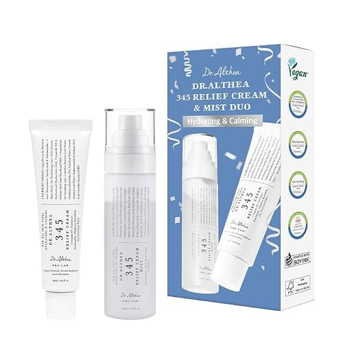 Dr.Althea 345 Relief Cream & Mist Duo, Korean Vegan Skin Care Set | Soothing Recovery & Moisture for Sensitive Skin, Daily Post-Acne Moisturizer, Versatile Hydration Mist Spray - Image 1