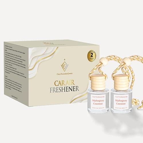 C Classy Car Air Freshener Hanging 2 Pack, Mahogany Coconut Essential Oil Diffuser for Cars, Cute Car Freshener, Long-Lasting Fragrance, C ar Air Fresheners for Women & Men Gift, Made in USA thumbnail 7