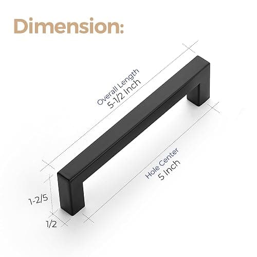 Ravinte 30 Pack 5 Inch Kitchen Square Cabinet Handles Matte Black Pulls Drawer Hardware for Cabinets Cupboard thumbnail 3