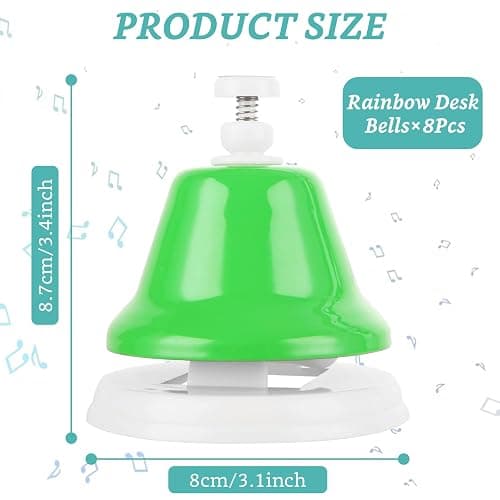 MUXHEL 8 Pcs Rainbow Desk Bells, 8 Notes Diatonic Metal Musical Bells, Musical Bells Musical Learning for Musical Teaching Church thumbnail 3