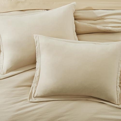 WRENSONGE Full Size Comforter Set- 7 Pieces Soft Beige Bed in a Bag Full with Fitted Sheet, Flat Sheet, 2 Pillow Shams, 2 Pillowcases, Warm Bedding Sets for All Season thumbnail 4