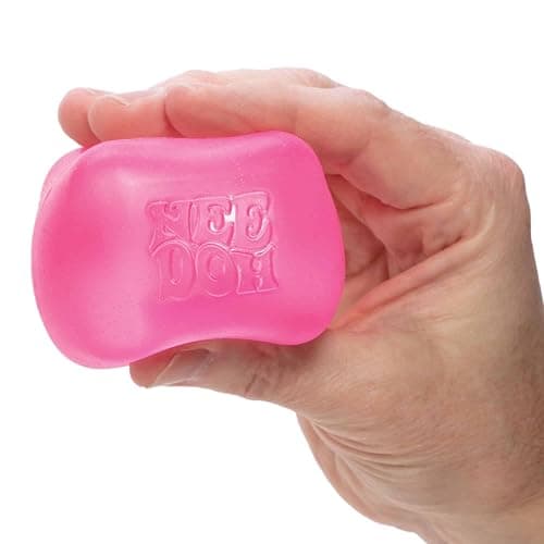 Schylling NeeDoh Nice Cube -Sensory Squeeze Toy with Super Solid Squish - 2.25" Cube - Pink - Pink thumbnail 4