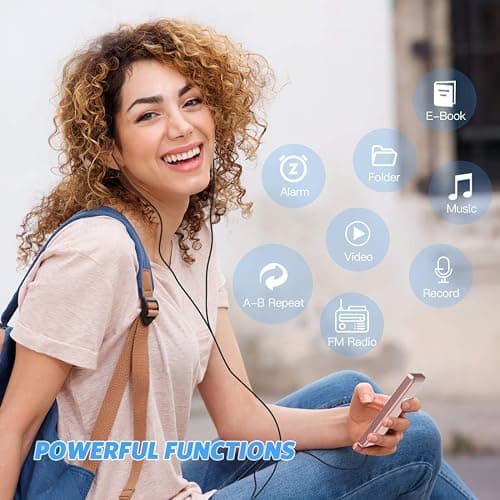 AGPTEK A02PL 64GB MP3 Player, 70 Hours Playback Lossless Sound Music Player, Supports up to 128GB(Rose Gold) thumbnail 4