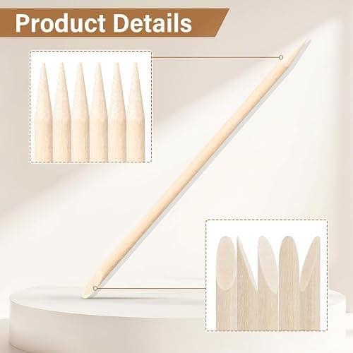 EWVVSS 600 Pcs 4.5 Inch Orange Sticks for Nails Double Sided Multi-Use Wooden Cuticle Pusher Sticks Manicure Pedicure Tool Cuticle Sticks or Eyebrow Waxing Sticks for Facial Hair Removal thumbnail 2