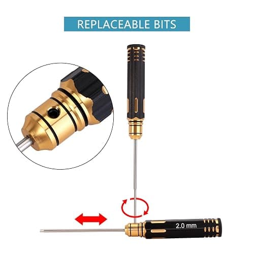 INJORA RC Hex Screw Driver Set-7PCS Car Tool Kit 0.9, 1.27, 1.3, 1.5, 2.0, 2.5, 3.0mm Hexagon Allen Screwdriver Wrenches Sets, Repair for Model Helicopter Drone Boat Car,(Tool-LSD39) thumbnail 3